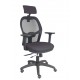 Silla Jorquera traslack malla negra asiento bali gris brazos 3D cabecero regulable